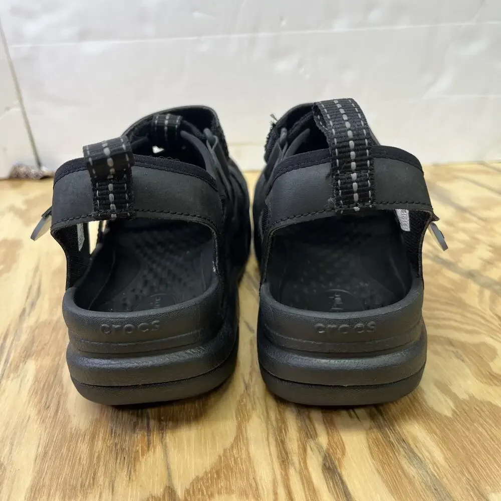 Crocs Yukon Fisherman Sandals 209875 Black Outdoor Water Mens Size 9